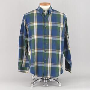 Vintage Long Sleeve Button Up Plaid Dress Shirt, Saddlebrook Men's Large